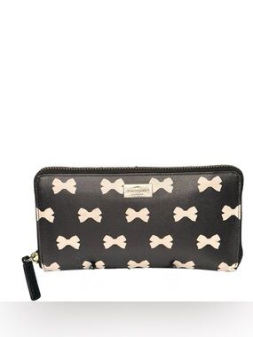 KATE SPADE Bow Design Zip Continental Wallet - GUC